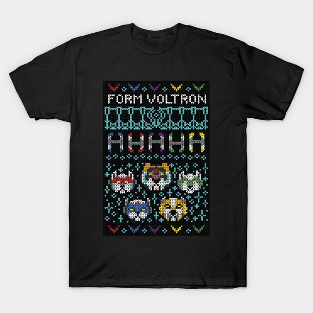 Ugly Voltron Holiday Sweater T-Shirt by Soft Biology